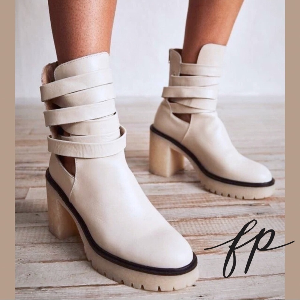Free People Jesse Leather Cut-Out Boots